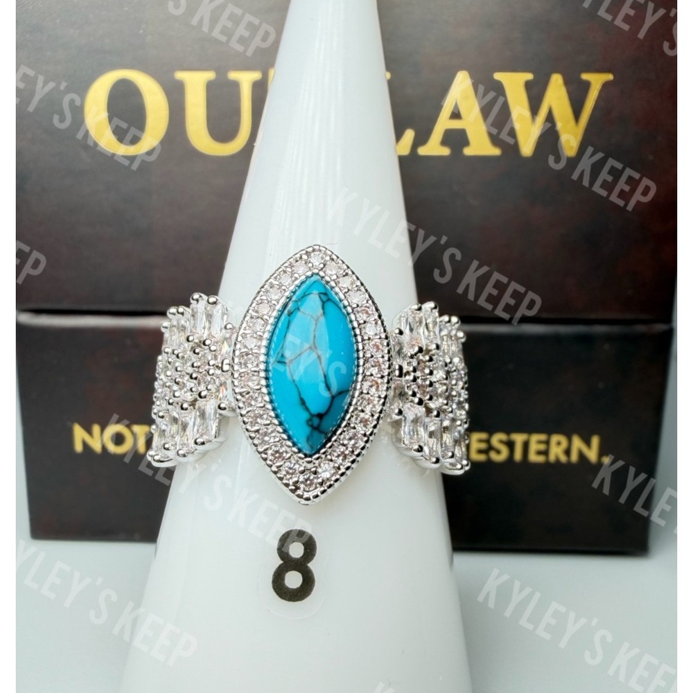 Size 8 Bomb Party Outlaw Ring - RG63677 Dust & Dagger - Rhodium Plated